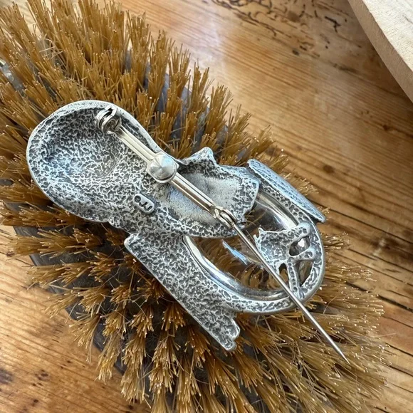 Vintage Silver Cat and Fishbowl Magnifying Glass Brooch Pin - Picture 13 of 13